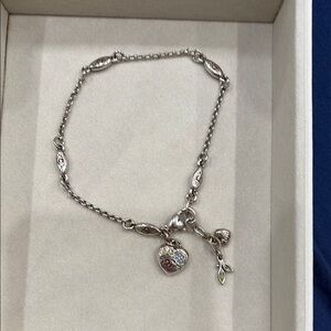 Brighton Silver Heart Charm Bracelet